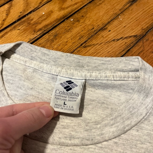 Vintage 90s Columbia Tough Mother Jeans Single Stitched Graphic Tee Shirt Large - Picture 5 of 6